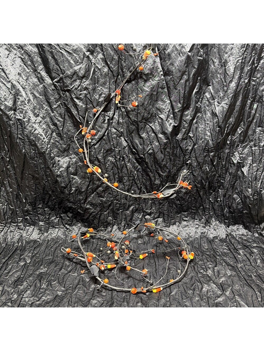 2 Fall/Halloween Pumpkin, Berries & Candy Corn 60 Inch Each Garland